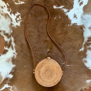 Rattan Crossbody Purse
